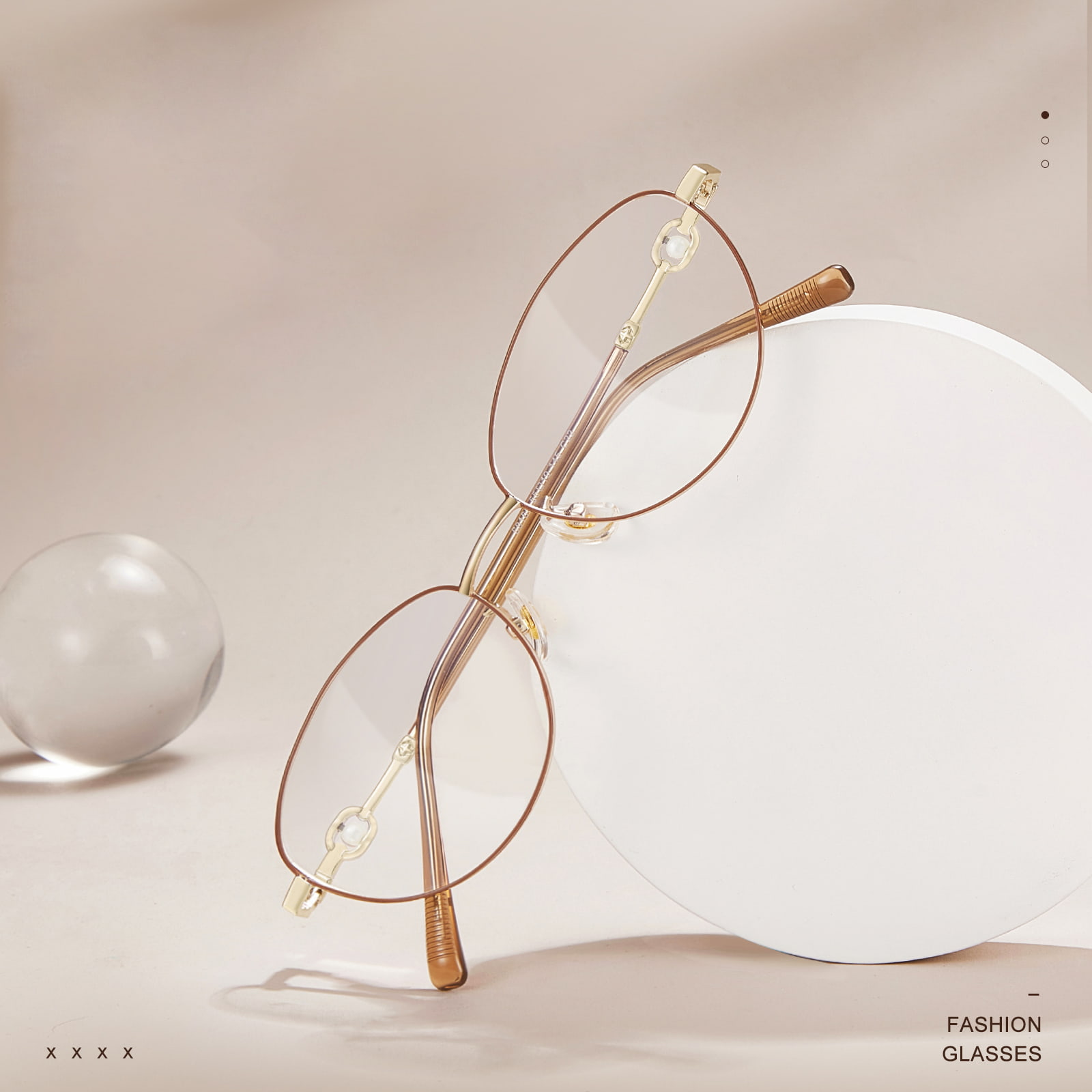 58166 Cat's Eye Pearl Pile-bril van aluminium