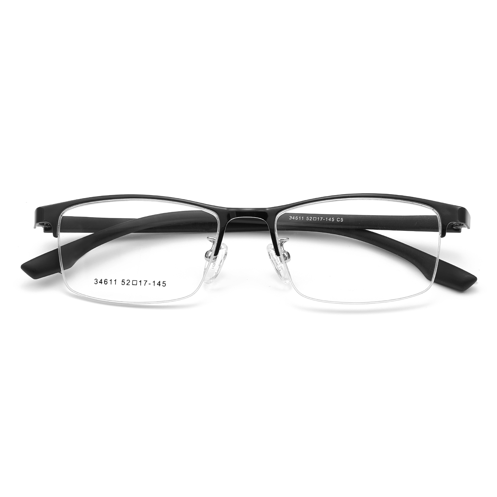 34611 Minimalistische bril van hypoallergene legering met half montuur