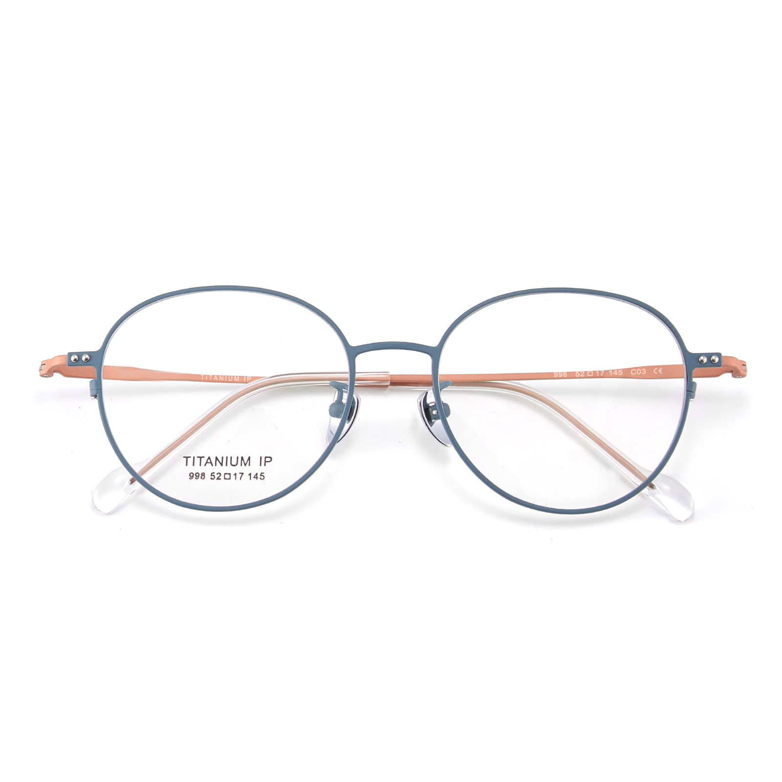 998 Ultradunne frame kristallen plaat voetafdekking Puur titanium bril