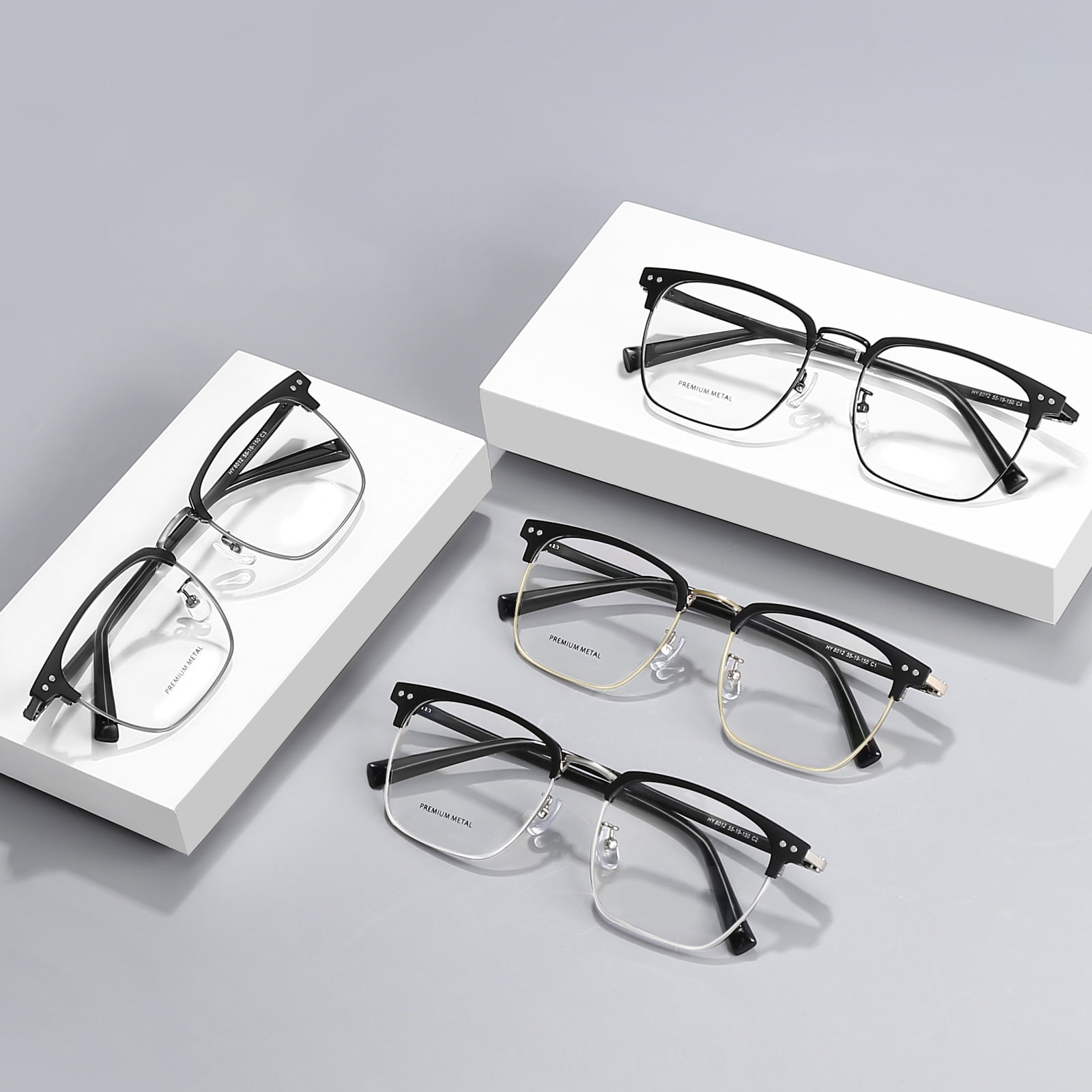 8012 Minimalistische bril met neusdruklegering