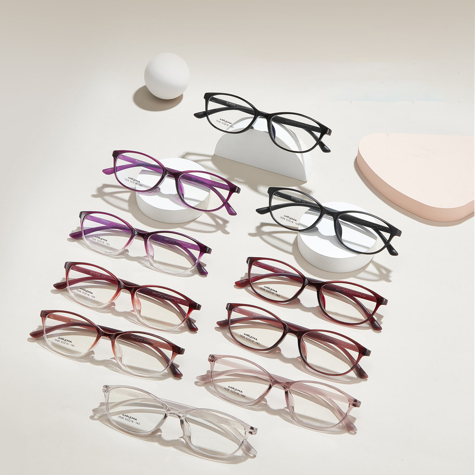 3526 Cat-Eye-montuur Geschikt voor TR90-bril
