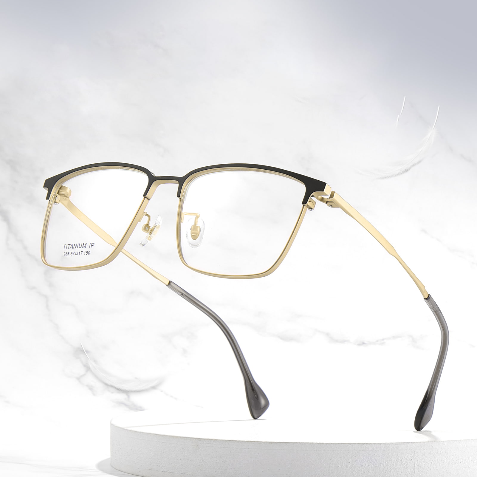 985 verdikte wenkbrauwlijn gegalvaniseerd frame puur titanium bril