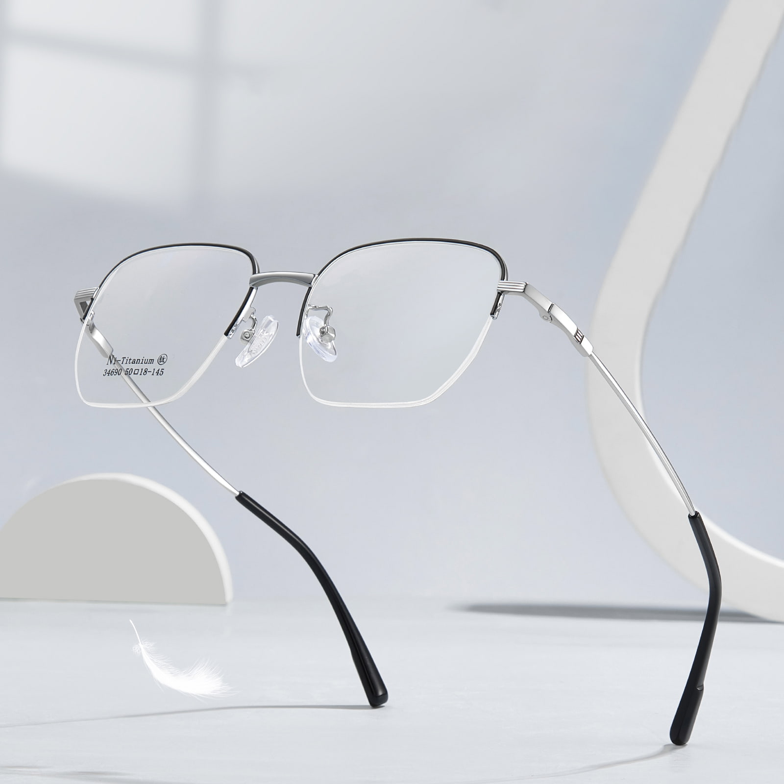 34690 Retro, goudkleurige bril met volledige pasvorm
