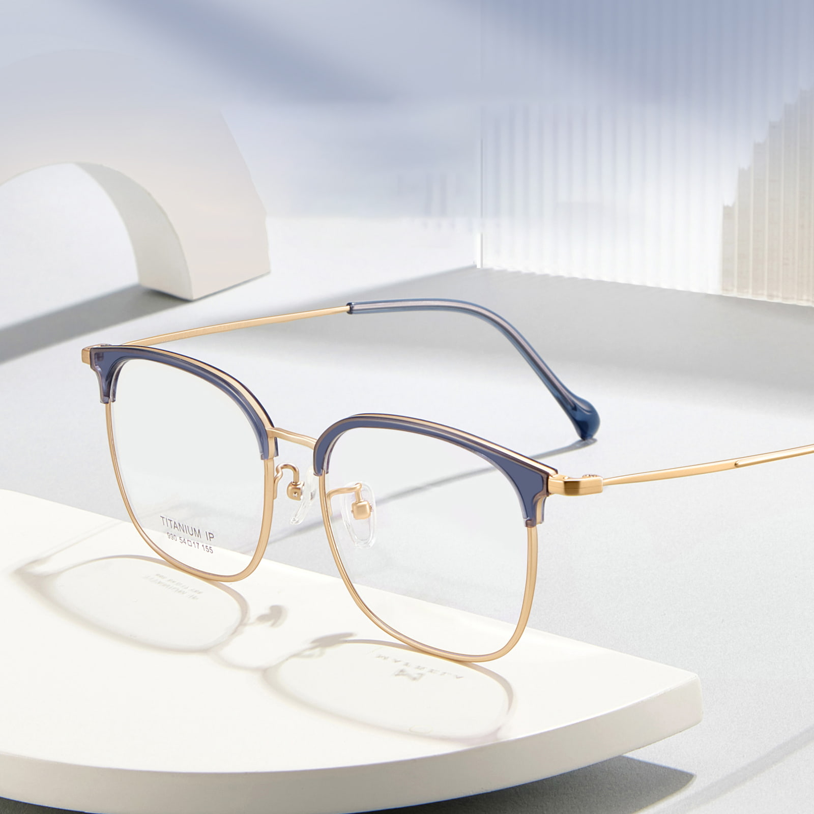 990 Wenkbrauwframe Woon-werkverkeer Zweetbestendige bril van puur titanium