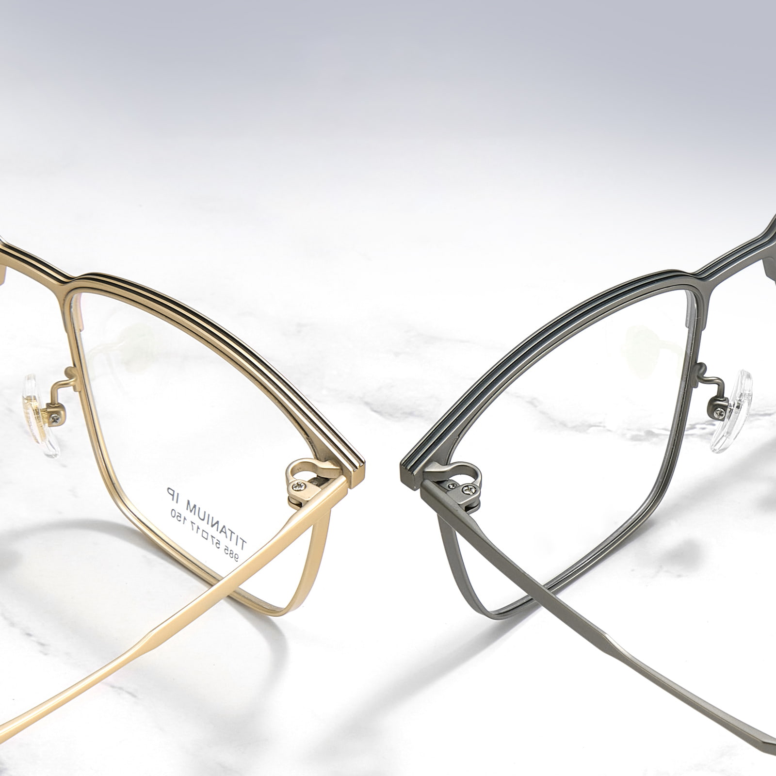 985 verdikte wenkbrauwlijn gegalvaniseerd frame puur titanium bril