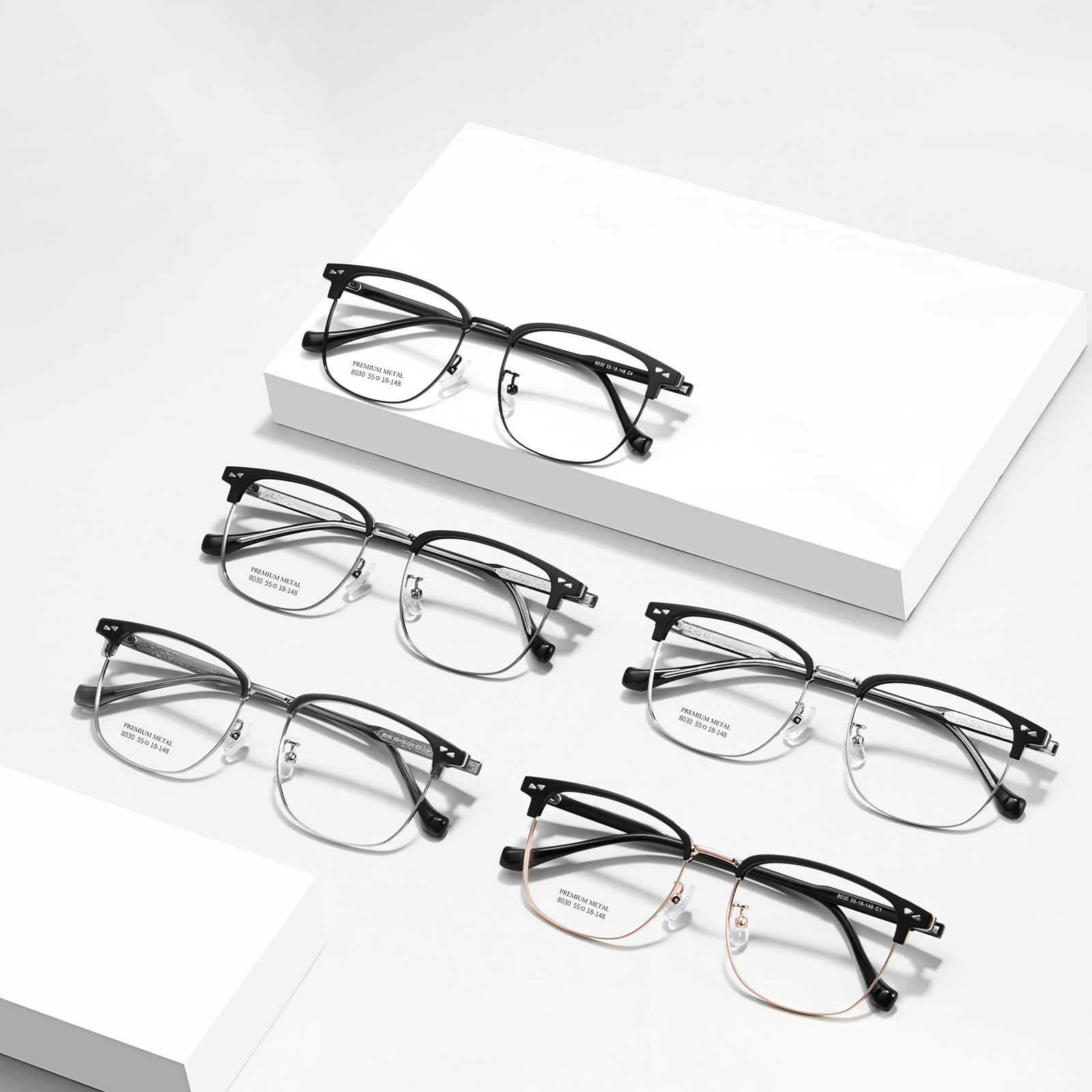 8030 Zakelijke bril met ingebedde metalen strip