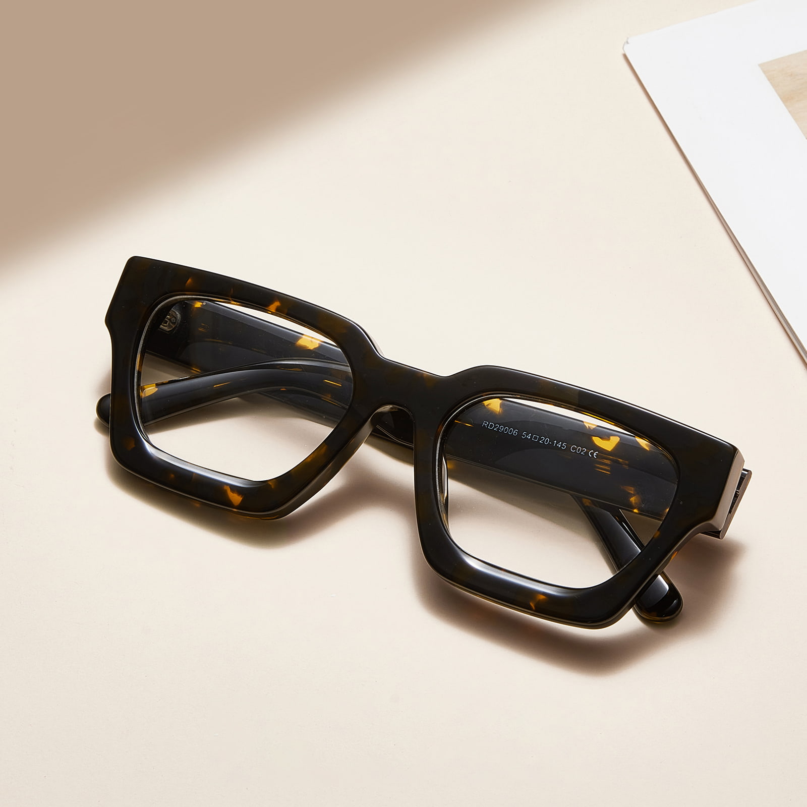 RD29006 Scharnierende acetaatbril met vierkant frame