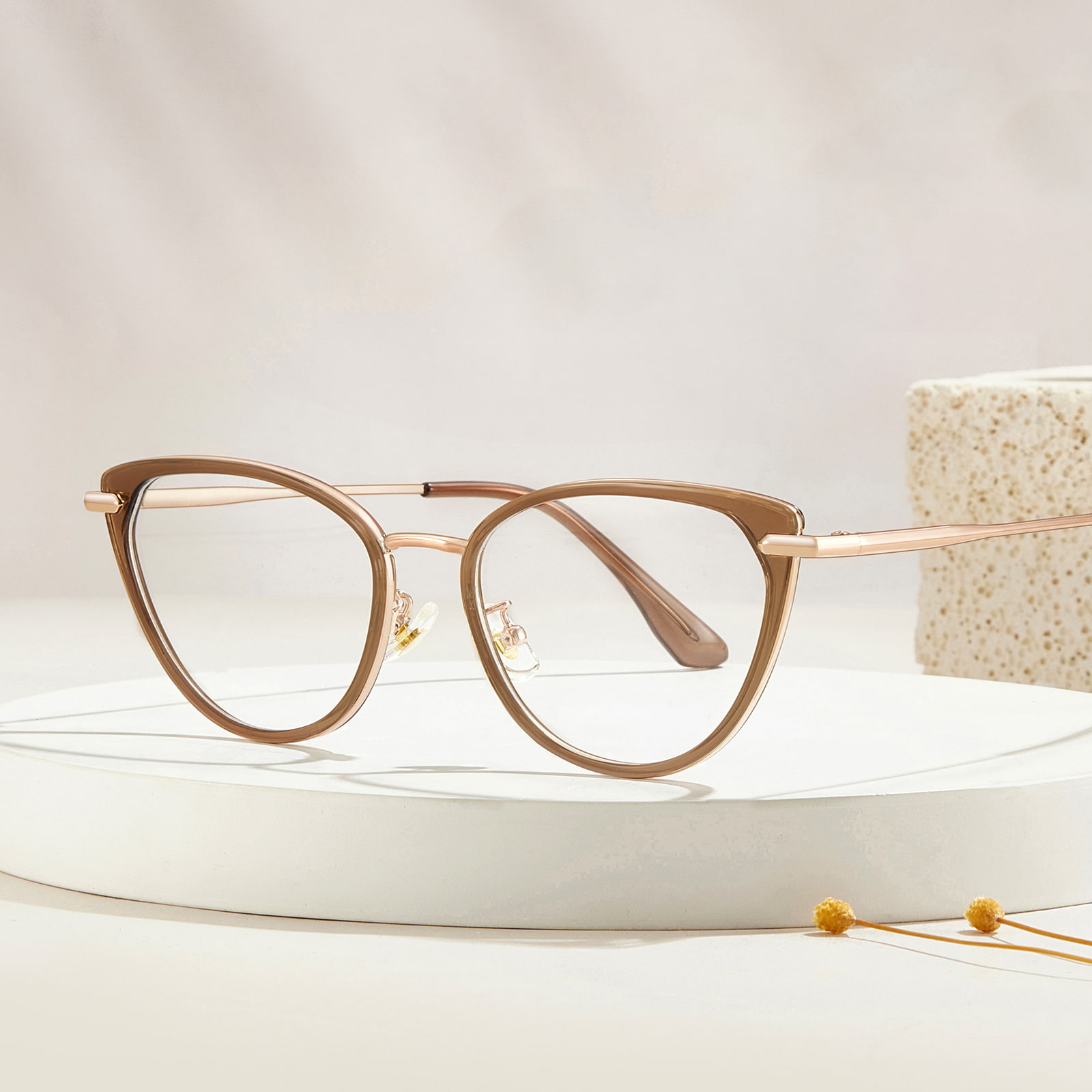 S11916 Anti-blauwlichtbril met goudkleurige metalen rand