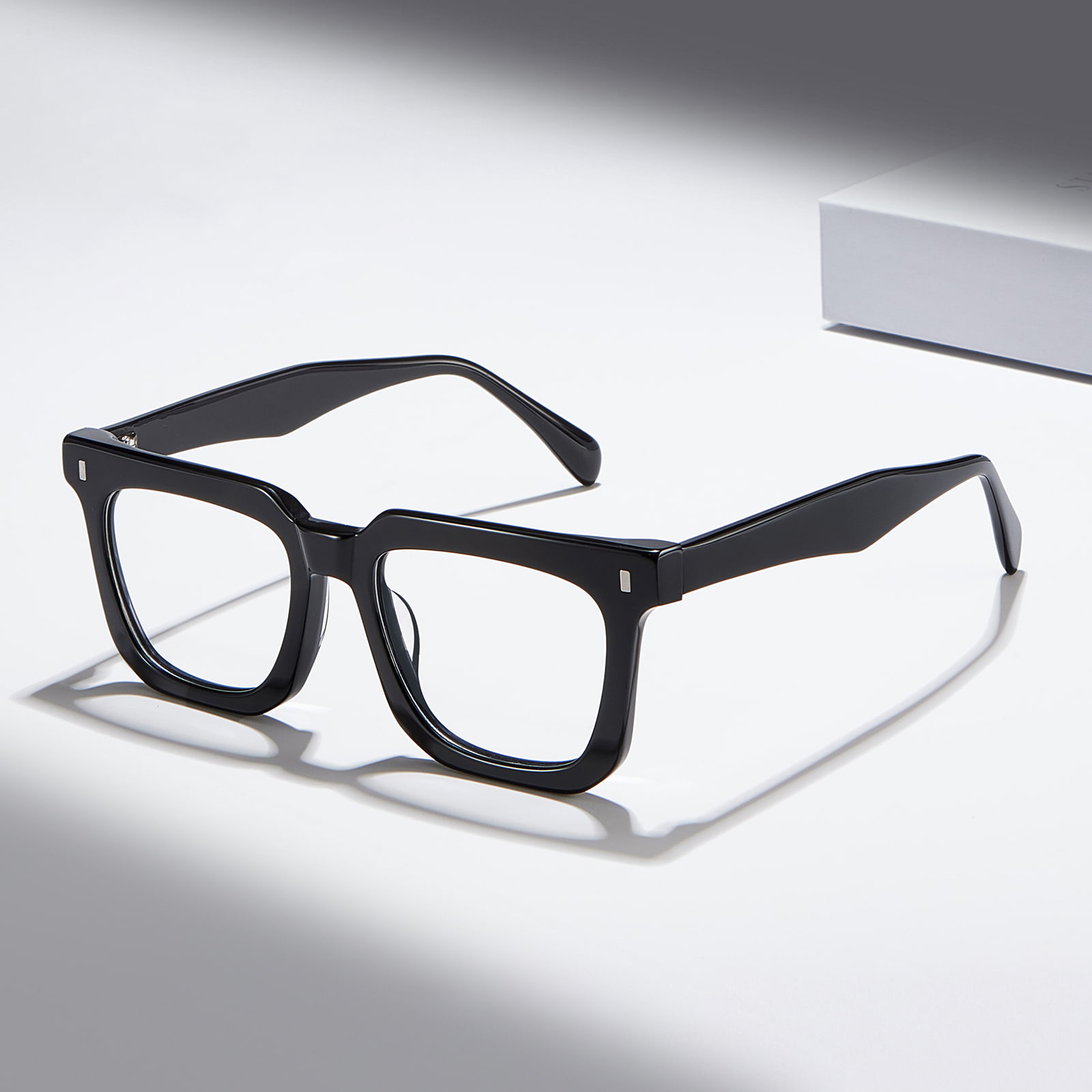 RD29009 Bril met vierkant frame en schildpadtextuur van acetaat