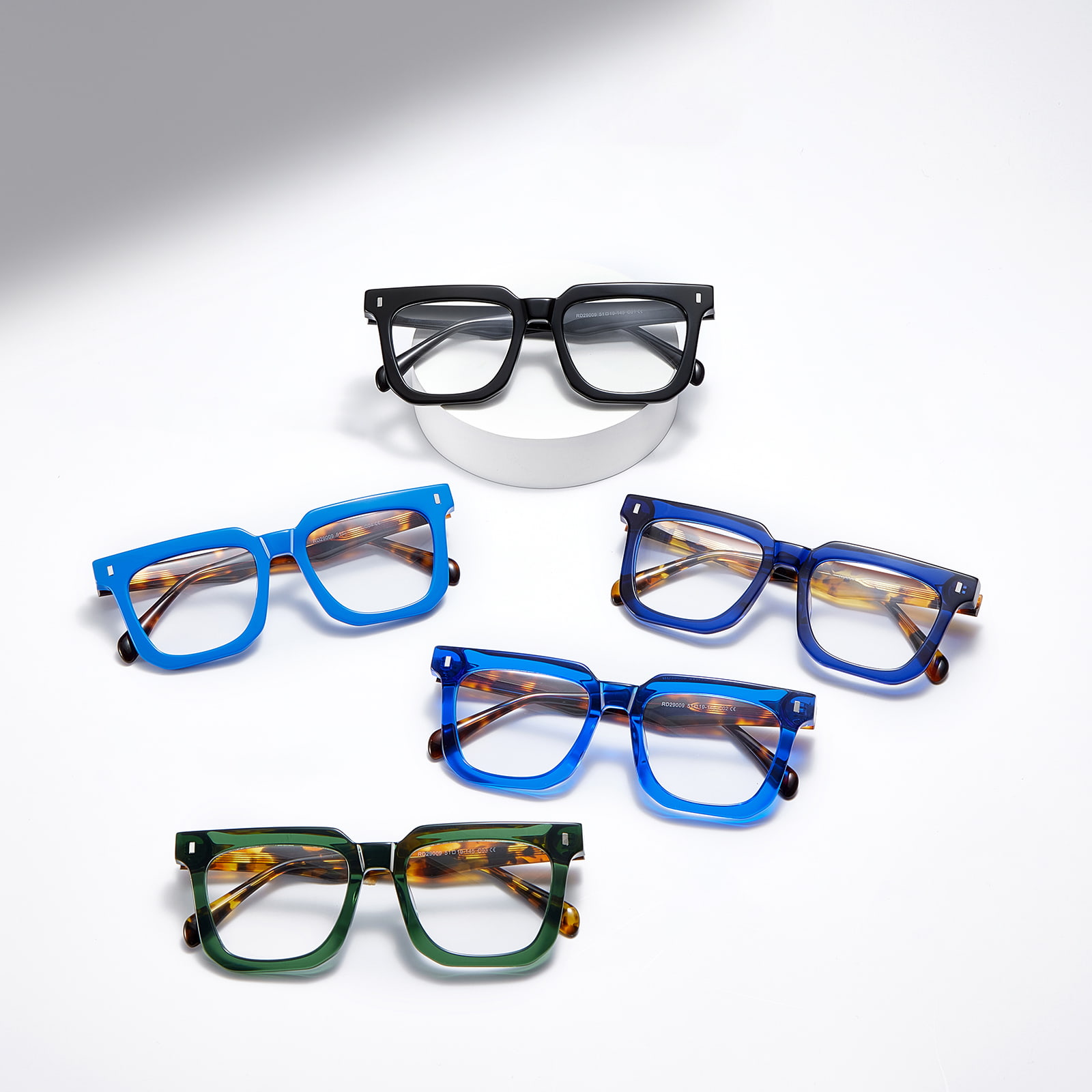 RD29009 Bril met vierkant frame en schildpadtextuur van acetaat