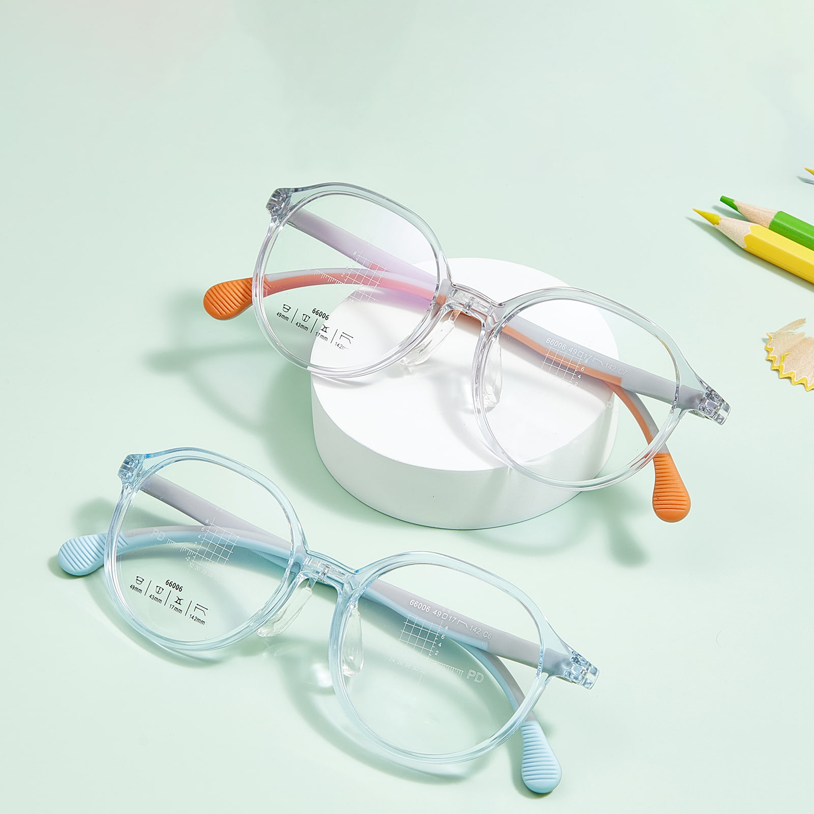 66006 Veelkleurige U-vormige zachte siliconen neuspadbril voor kinderen