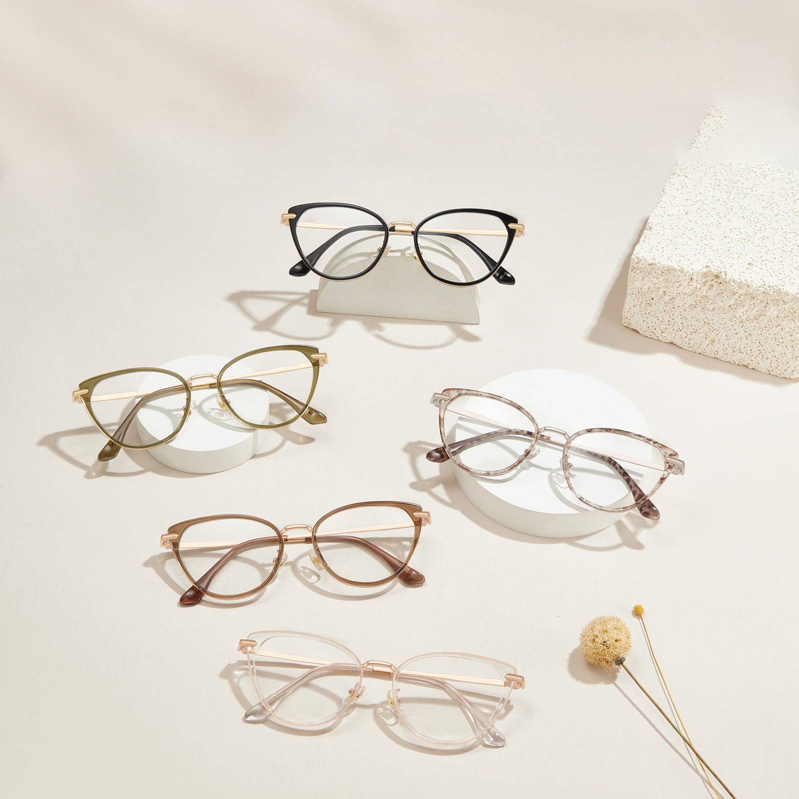 S11916 Anti-blauwlichtbril met goudkleurige metalen rand