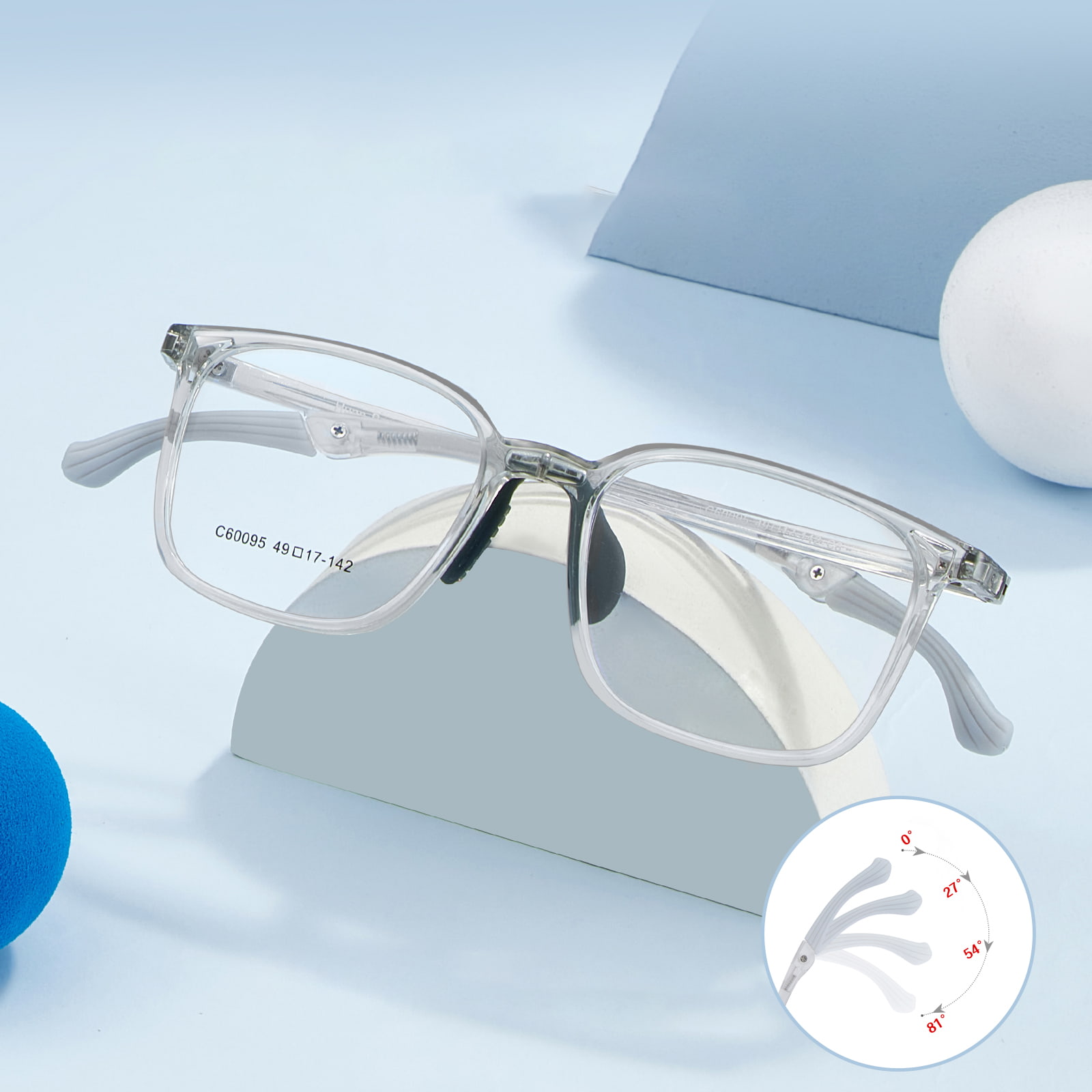 60095 Slijtvaste, in vier hoeken verstelbare sportbril