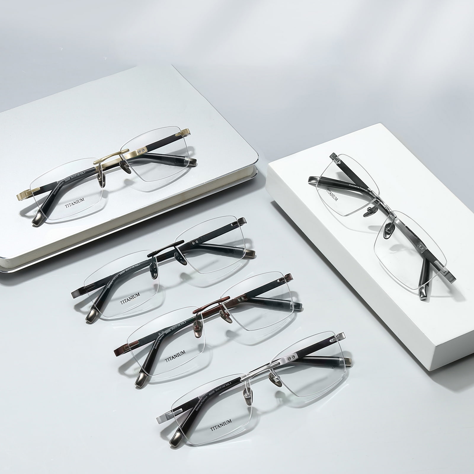 9058 Frameloze anti-breekrand puur titanium bril