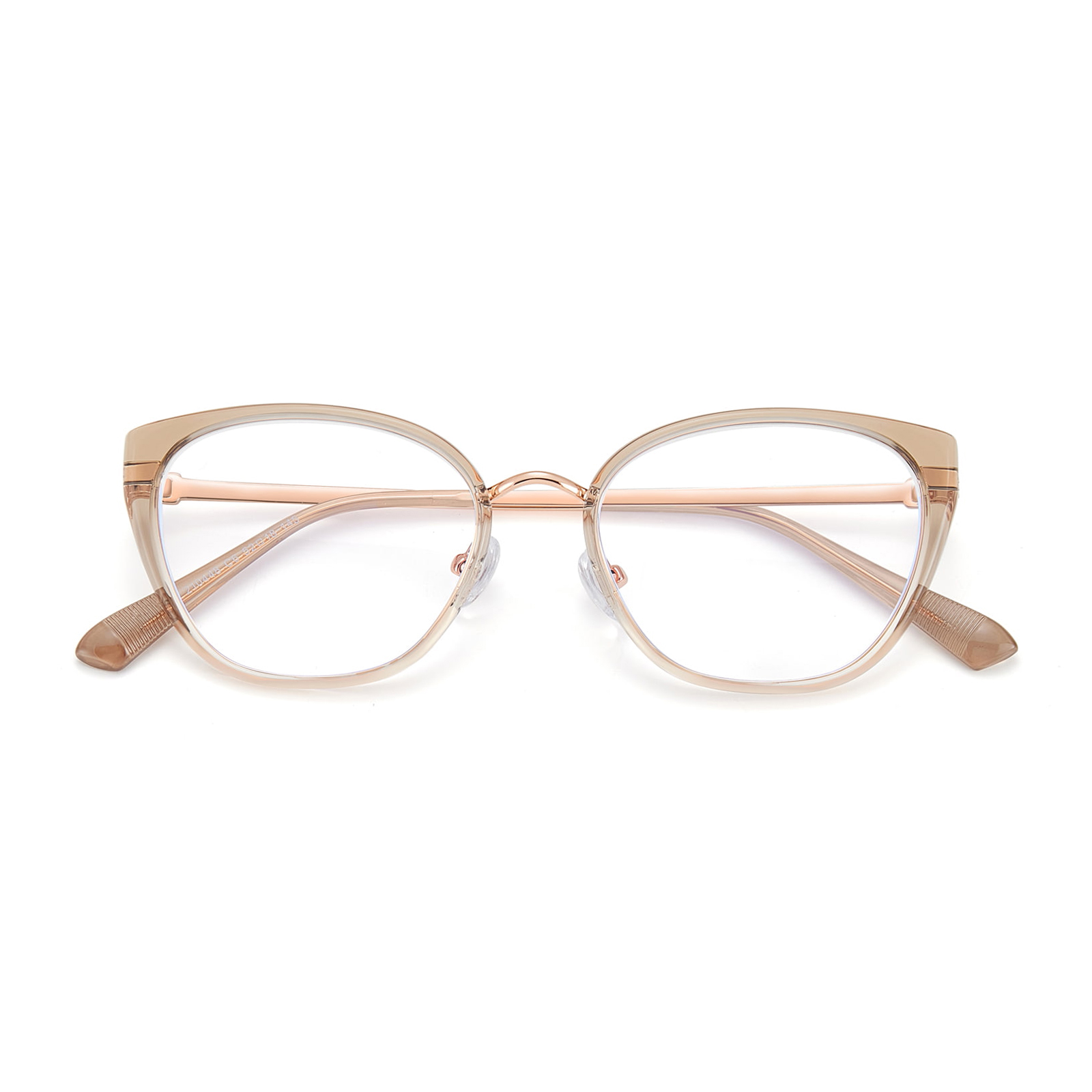 210448 Doorzichtige Cat-Eye gestreepte letters Anti-blauwlichtbril
